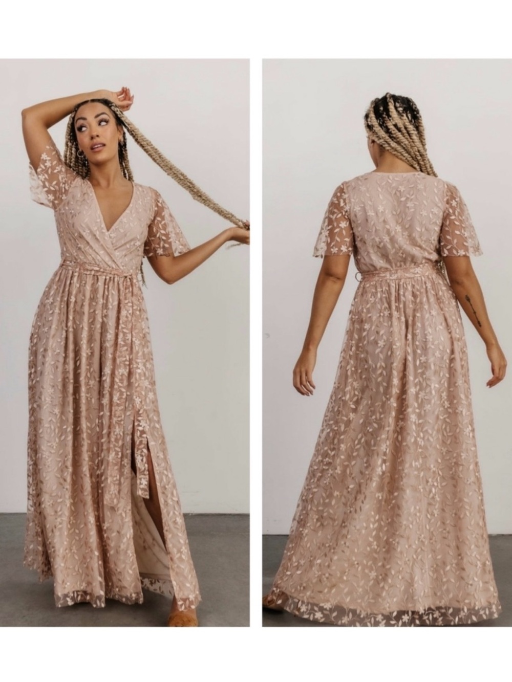 Baltic Born Champagne Marseilles Embossed Maxi Dress - Bridesmaid Formal
